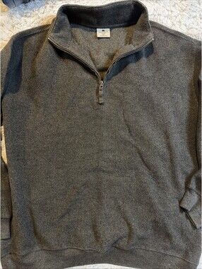 Woolrich Men’s Size XL Quarter Zip Sweater Brown Long Sleeve Pullover Cotton
